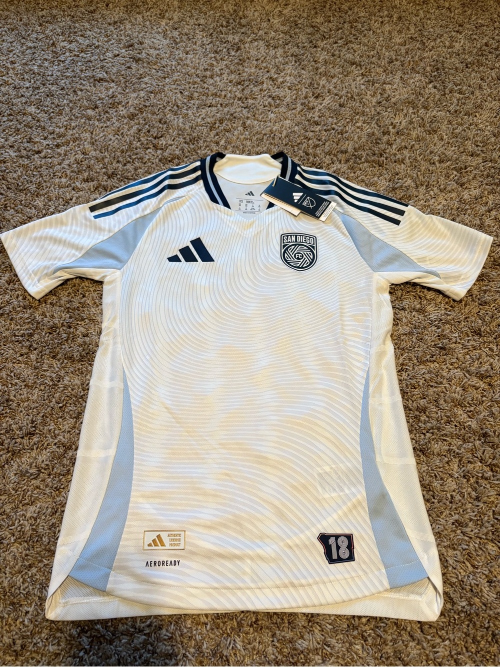 Adidas San Diego  Away players version White Soccer Jersey